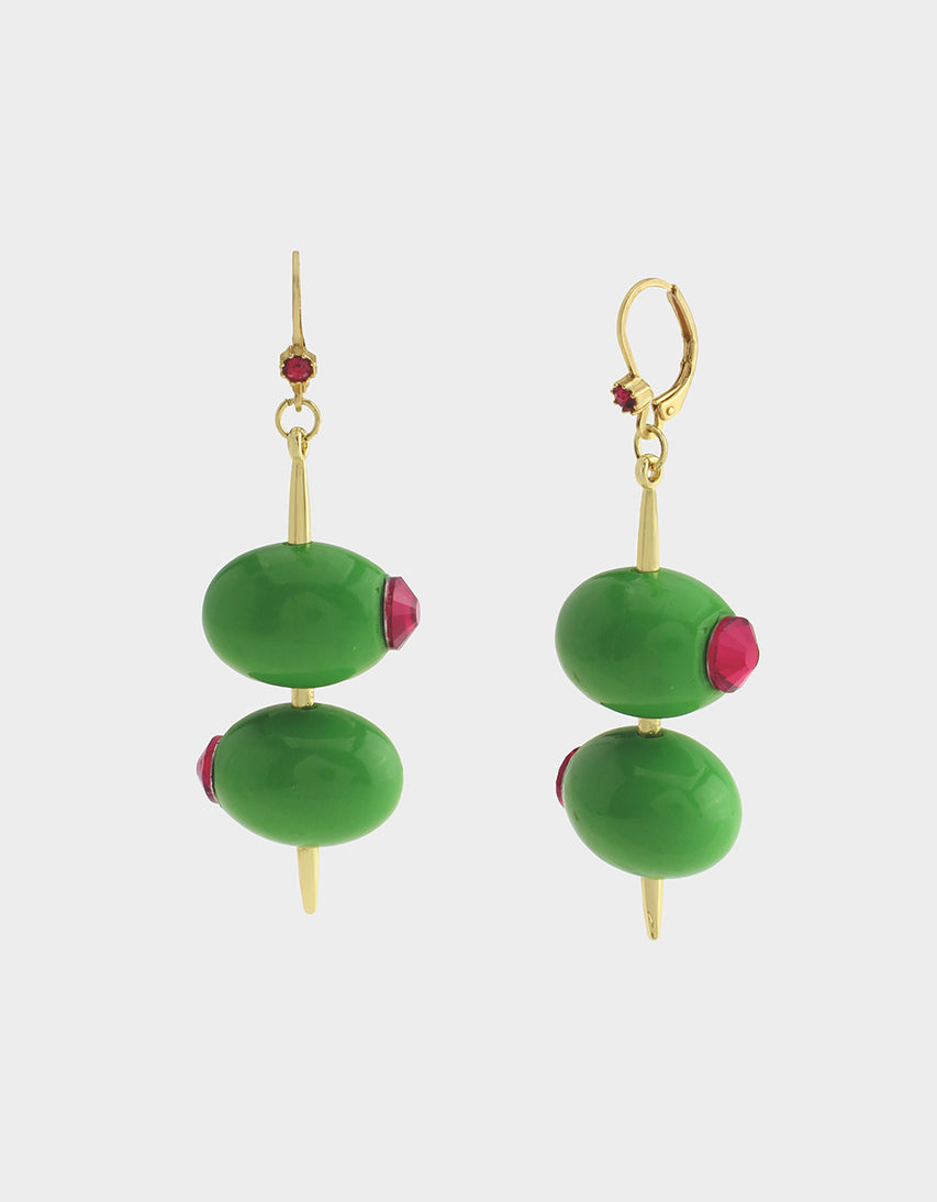 OLIVE EARRINGS GREEN - JEWELRY - Betsey Johnson