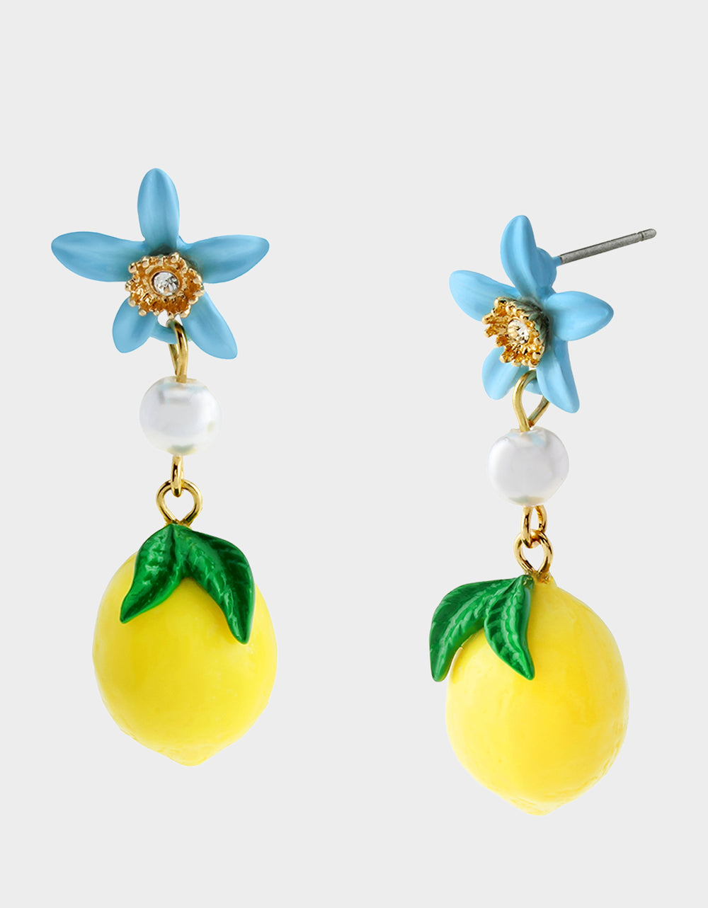 FLOWER LEMON DOUBLE DROP EARRINGS YELLOW - JEWELRY - Betsey Johnson