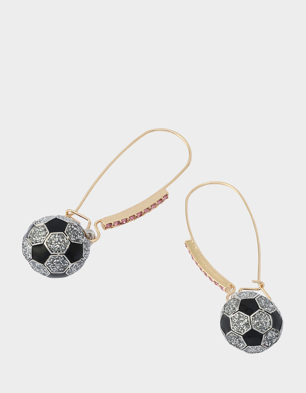 SOCCER BALL SHEPHERD HOOK EARRINGS PINK - JEWELRY - Betsey Johnson - view 2