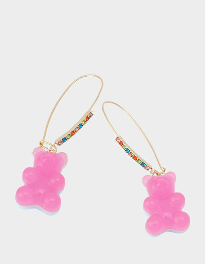 GUMMY BEAR SHEPHERD HOOK EARRINGS PINK - JEWELRY - Betsey Johnson