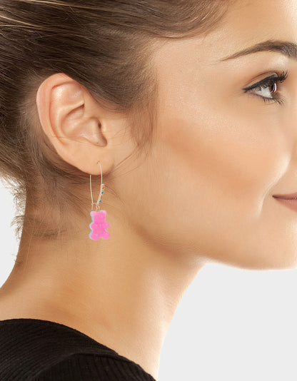 GUMMY BEAR SHEPHERD HOOK EARRINGS PINK - JEWELRY - Betsey Johnson