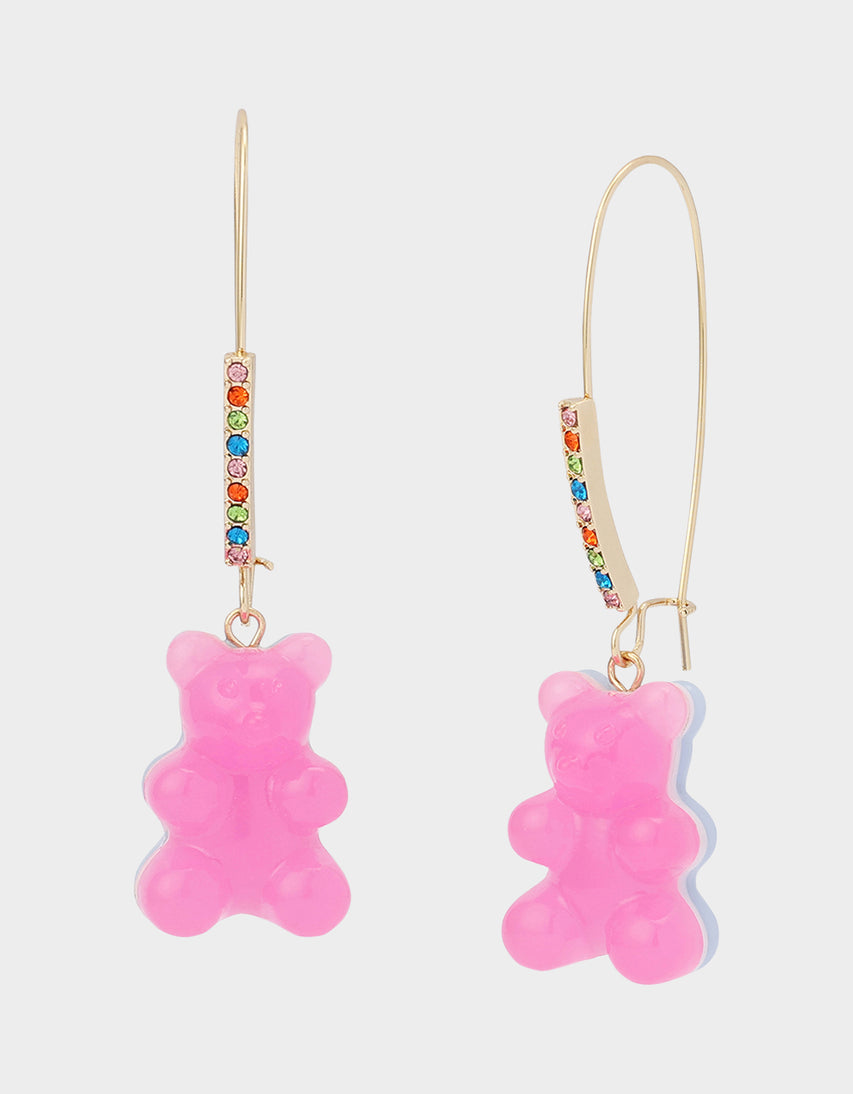 GUMMY BEAR SHEPHERD HOOK EARRINGS PINK - JEWELRY - Betsey Johnson