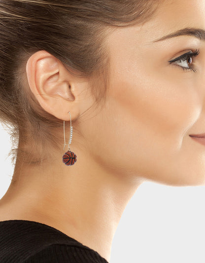BASKETBALL SHEPHERD HOOK EARRINGS ORANGE - JEWELRY - Betsey Johnson