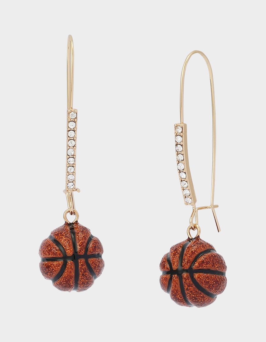 BASKETBALL SHEPHERD HOOK EARRINGS ORANGE - JEWELRY - Betsey Johnson