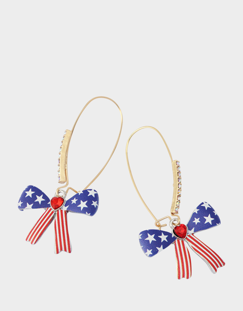 AMERICANA BOW SHEPHERD HOOK EARRINGS BLUE - JEWELRY - Betsey Johnson - view 3