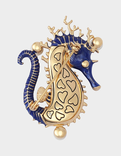 SEAHORSE BROOCH BLUE - JEWELRY - Betsey Johnson