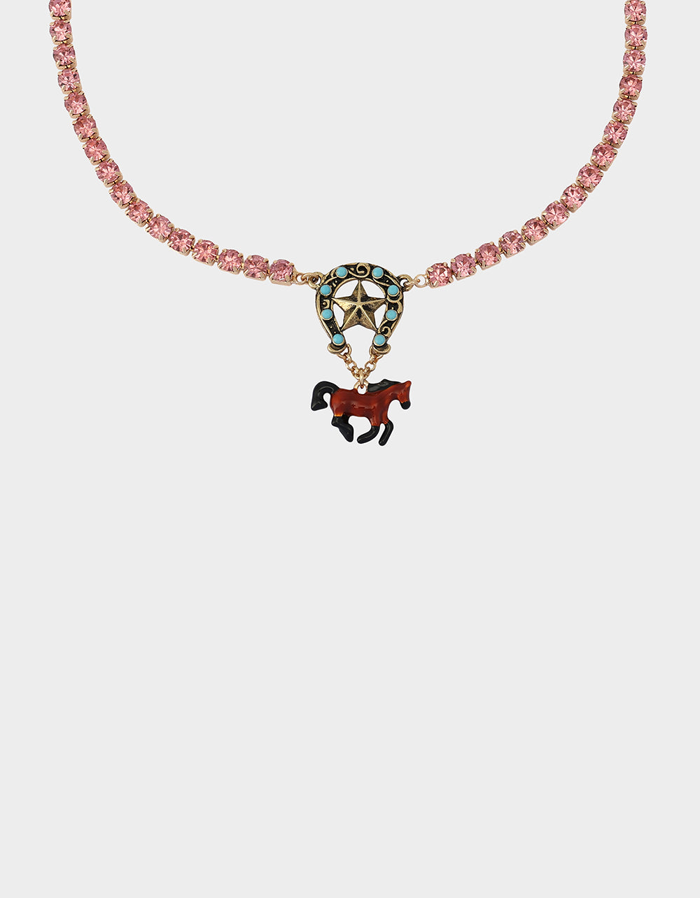HORSE SHORT PENDANT NECKLACE BROWN - JEWELRY - Betsey Johnson - view 3