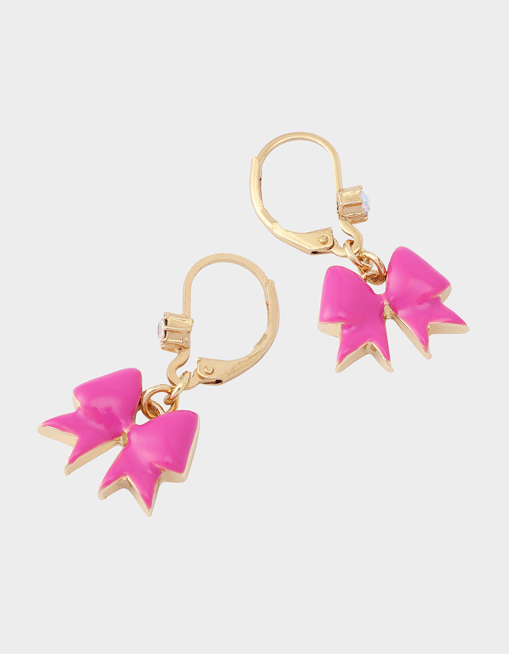CHEER BOW LEVERBACK EARRING PINK - view 2