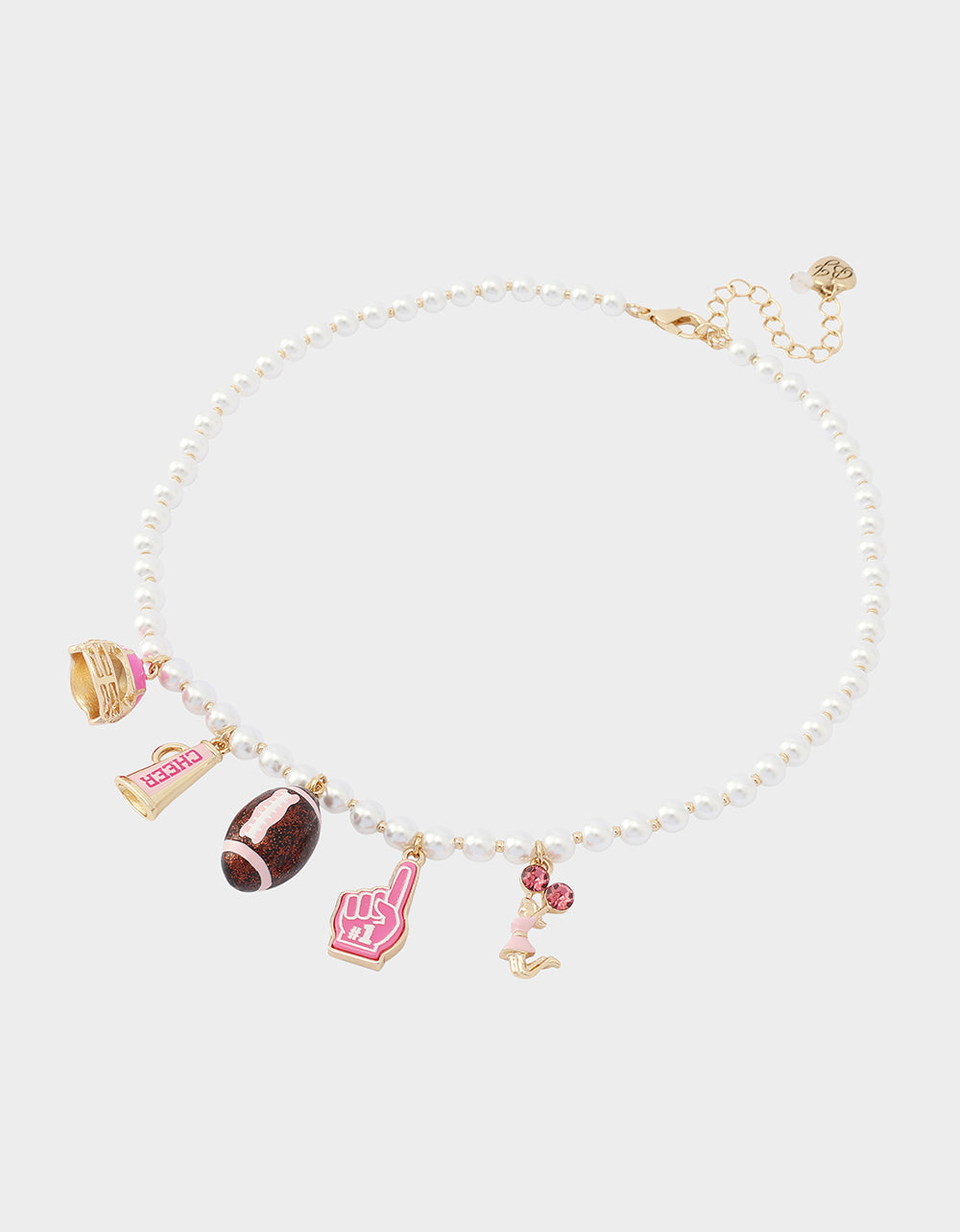 FOOTBALL CHARM FRONTAL NECKLACE PINK - view 2