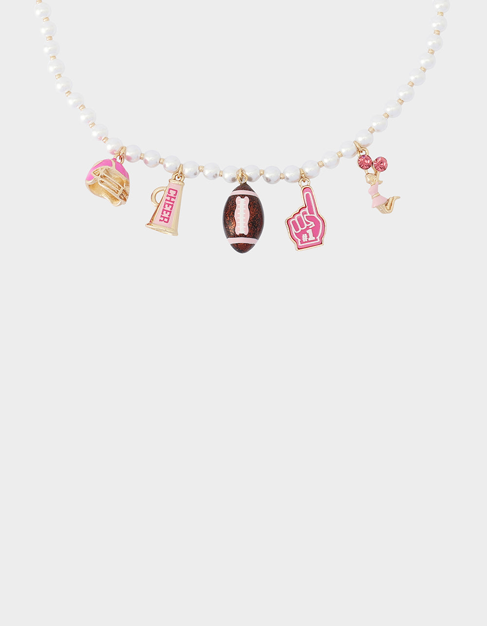 FOOTBALL CHARM FRONTAL NECKLACE PINK - view 3