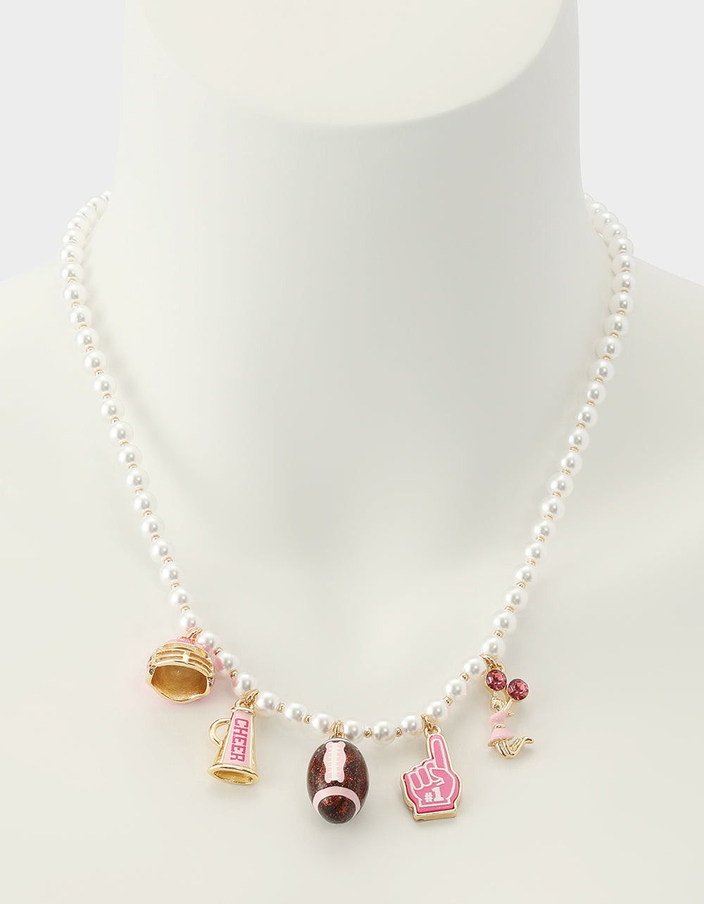 FOOTBALL CHARM FRONTAL NECKLACE PINK - view 4