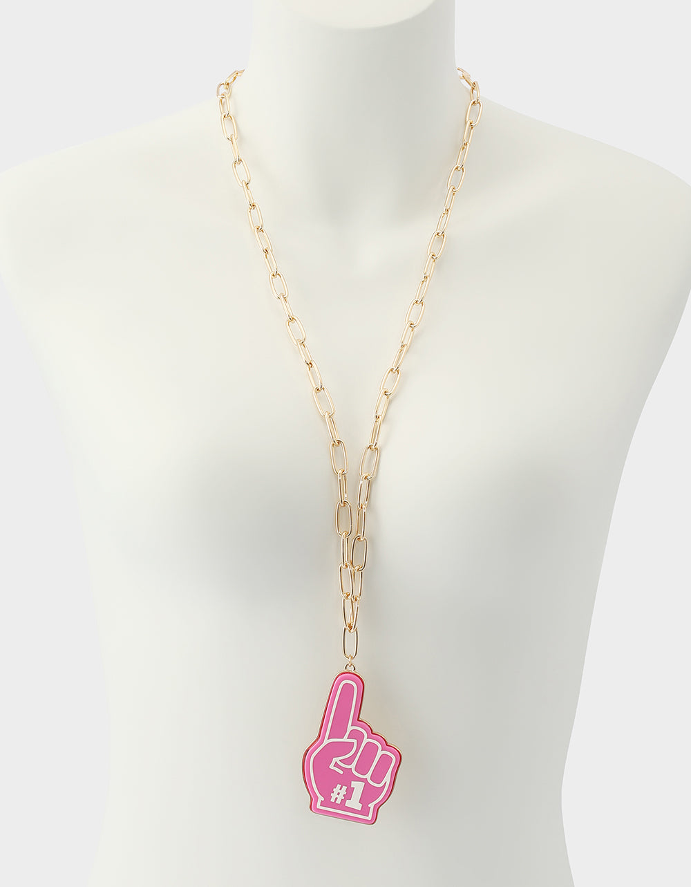 NUMBER ONE LONG PENDANT NECKLACE PINK - view 4