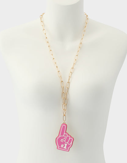 NUMBER ONE LONG PENDANT NECKLACE PINK