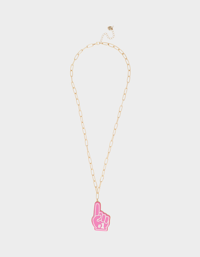 NUMBER ONE LONG PENDANT NECKLACE PINK