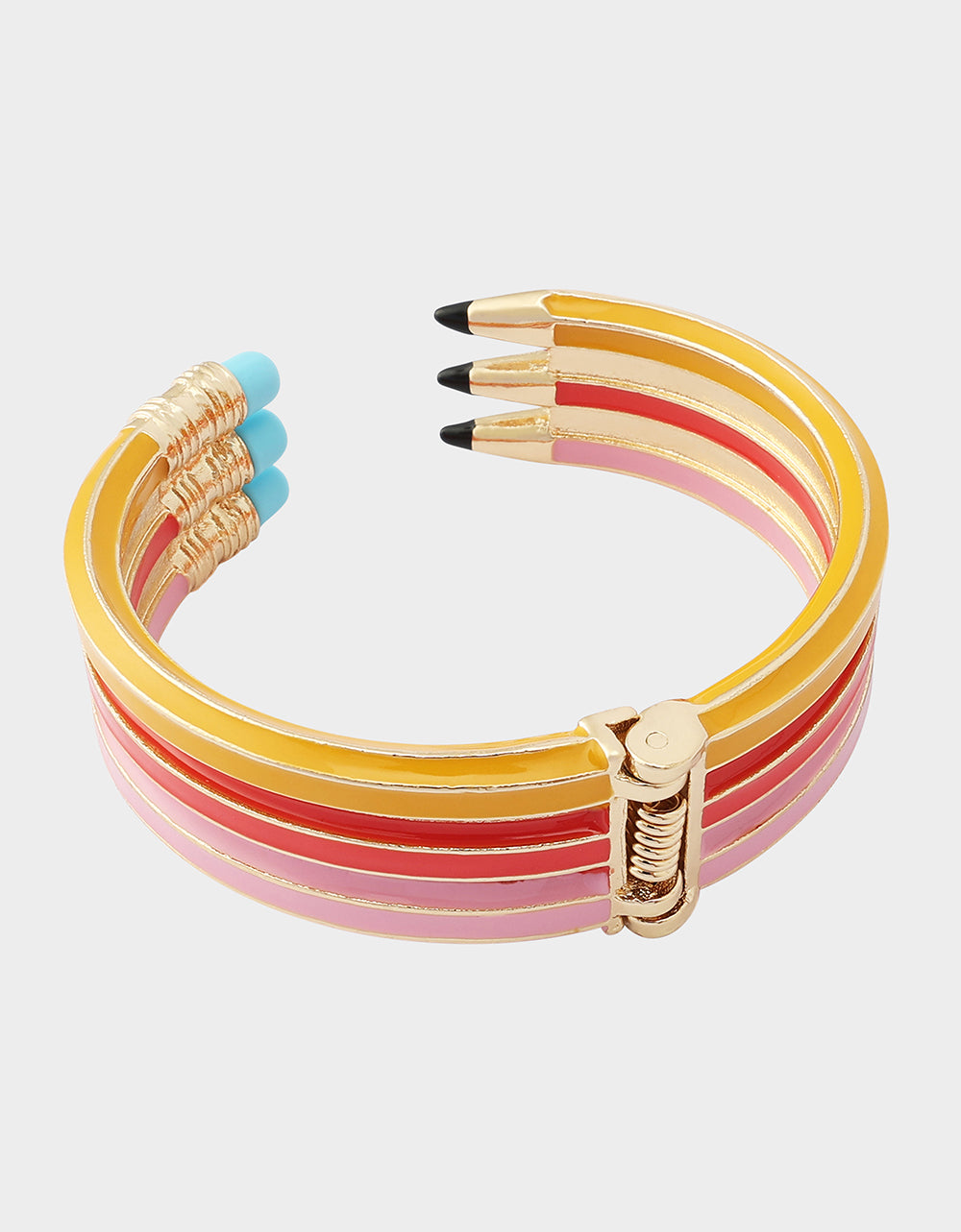 TRIPLE PENCIL HINGE BANGLE BRACELET PINK - view 3