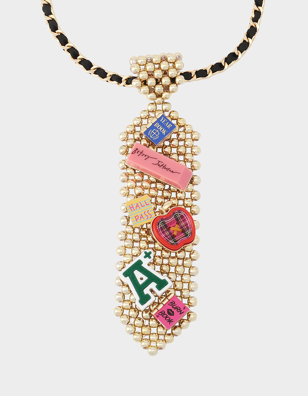 SCHOOL TIE LONG PENDANT NECKLACE MULTI - view 2