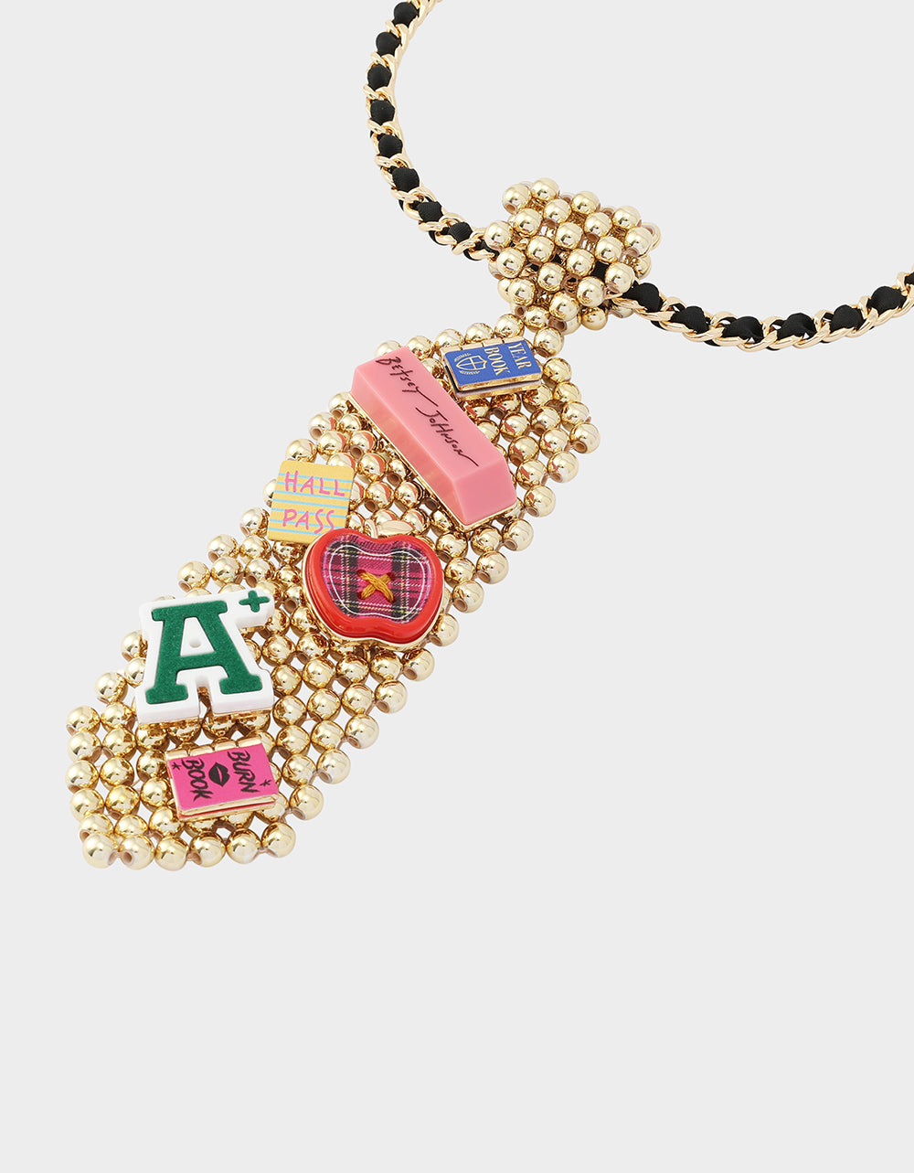 SCHOOL TIE LONG PENDANT NECKLACE MULTI - view 3