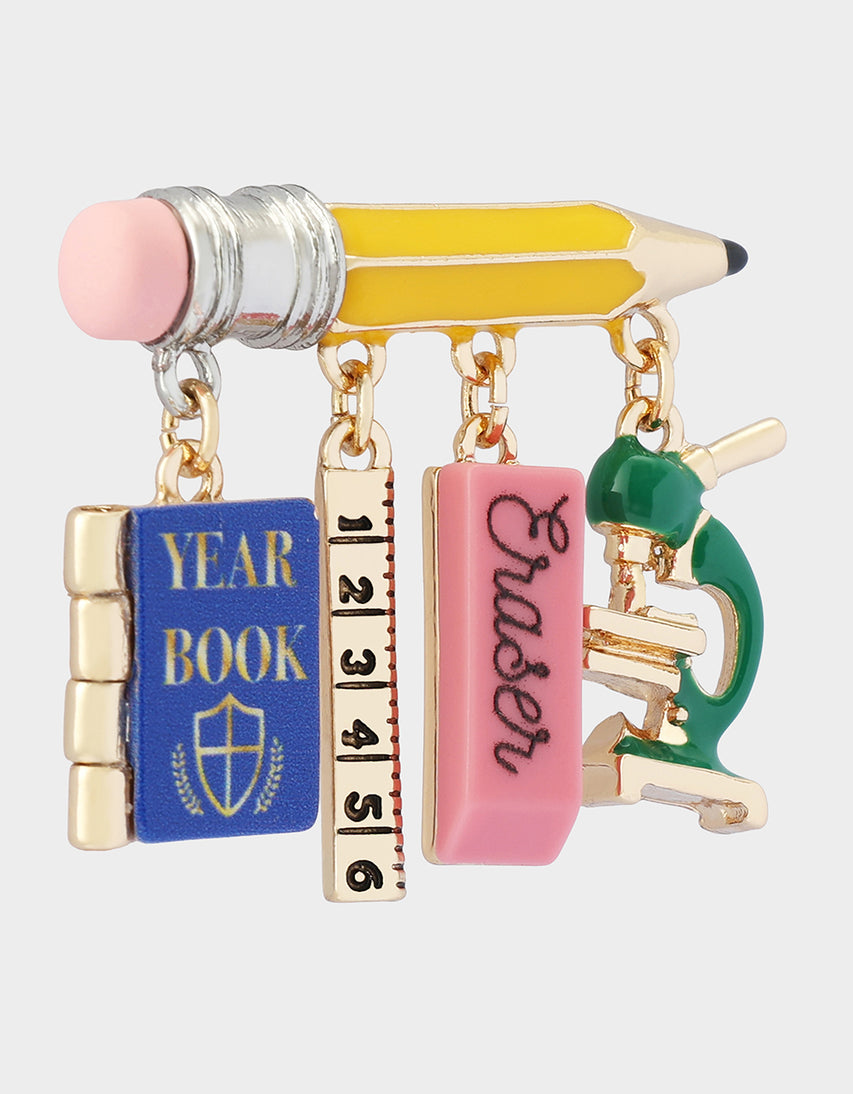 SCHOOL SUPPLIES BROOCH MULTI - JEWELRY - Betsey Johnson