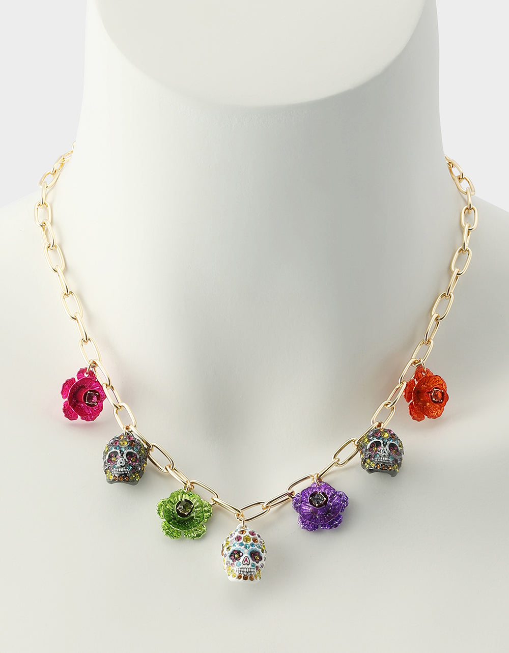 SKULL STATION NECKLACE MULTI - JEWELRY - Betsey Johnson - view 4