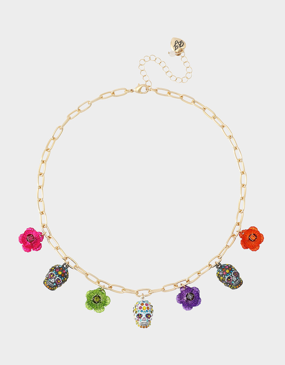 SKULL STATION NECKLACE MULTI - JEWELRY - Betsey Johnson