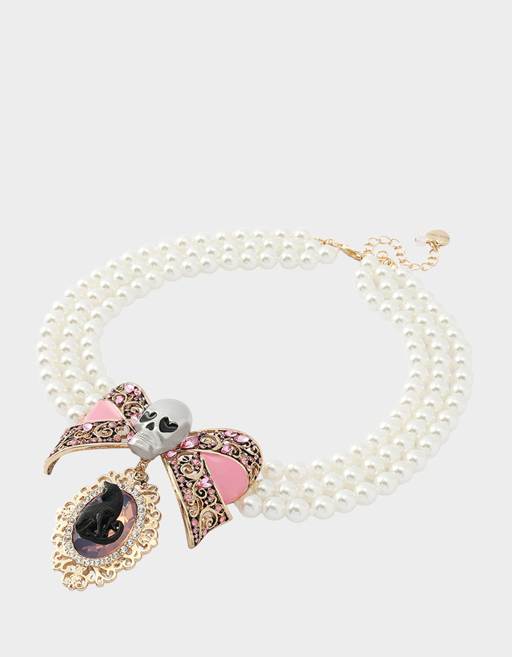 BLACK CAT TORSADE NECKLACE PEARL - view 4