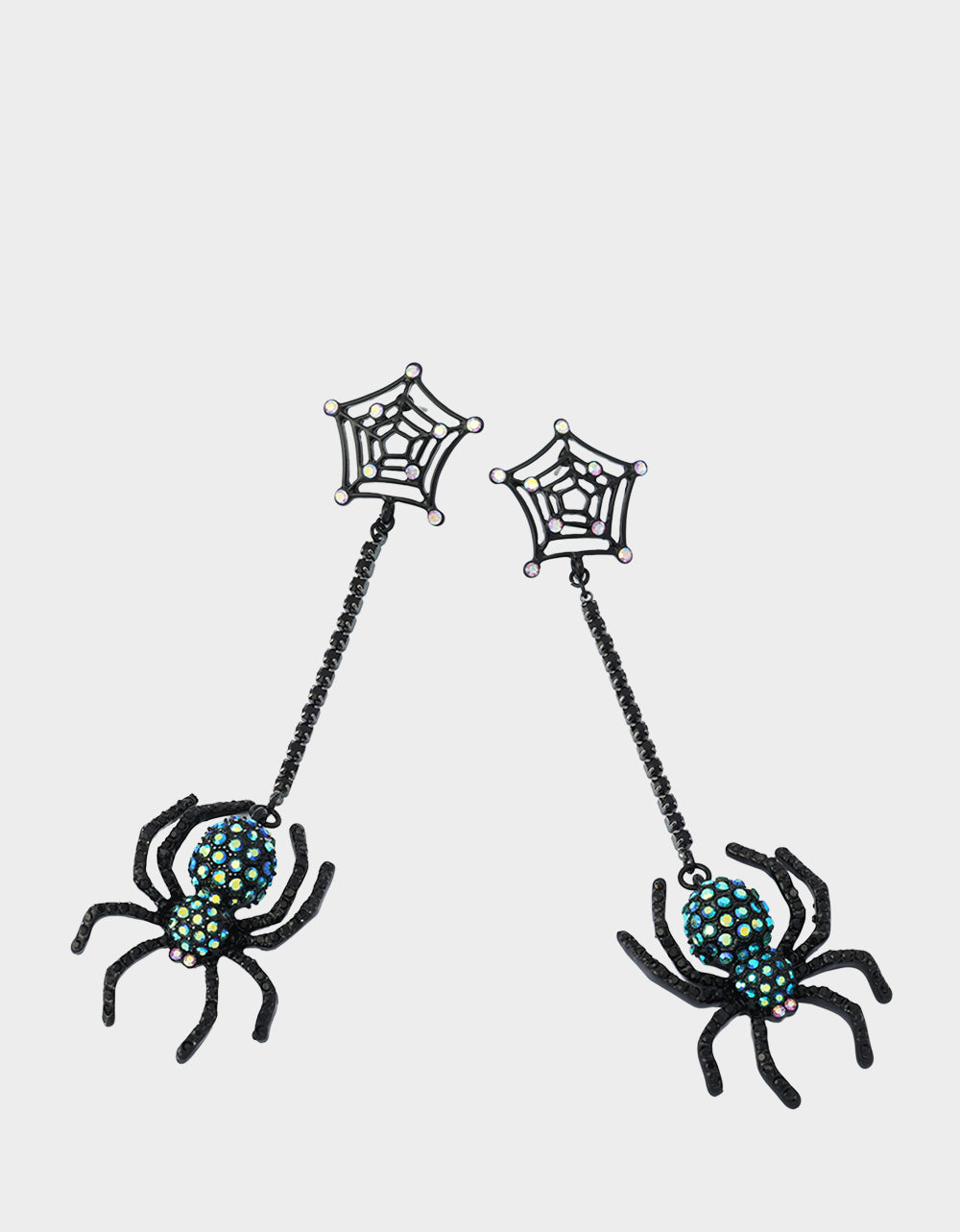 SPIDER WEB LINEAR EARRING GREEN - view 2
