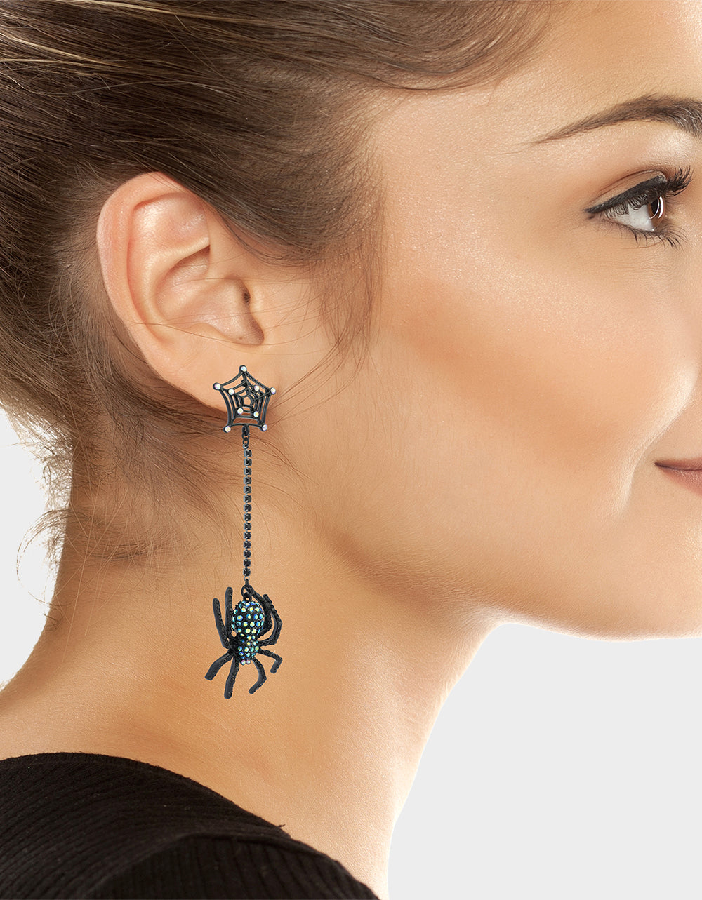 SPIDER WEB LINEAR EARRING GREEN - view 3