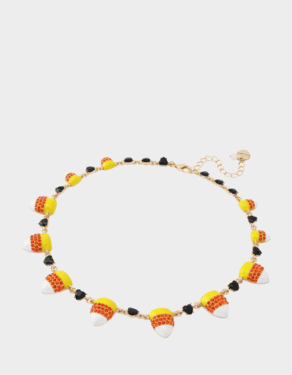 CANDY CORN FRONTAL NECKLACE ORANGE - JEWELRY - Betsey Johnson
