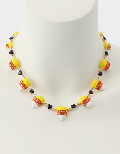 CANDY CORN FRONTAL NECKLACE ORANGE