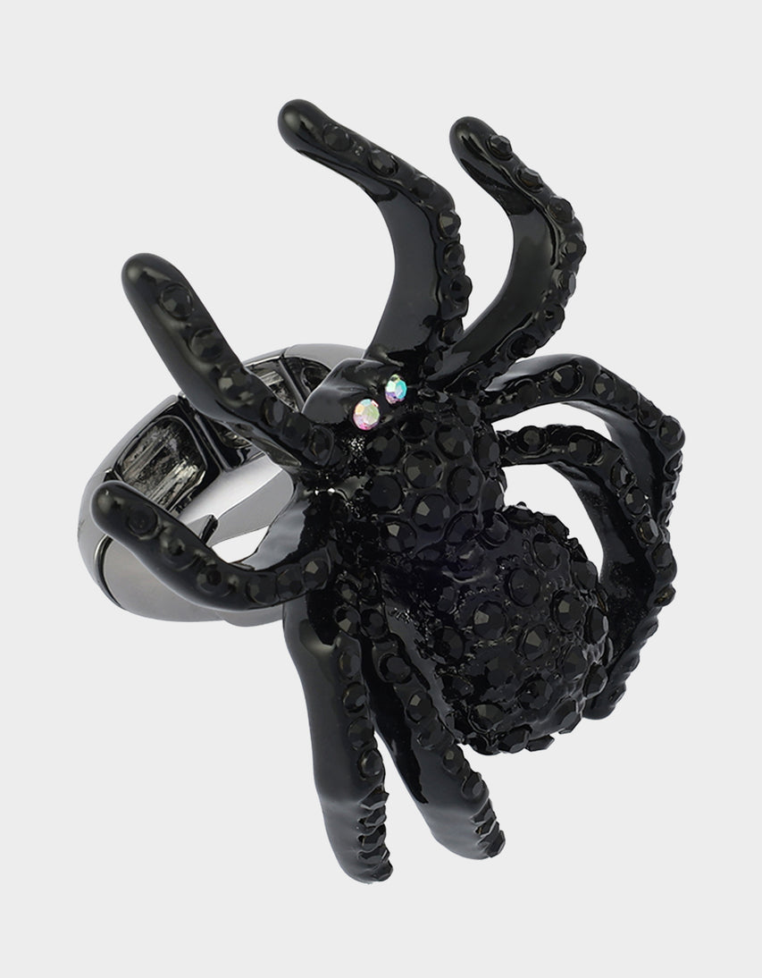 SPIDER COCKTAIL RING BLACK - JEWELRY - Betsey Johnson