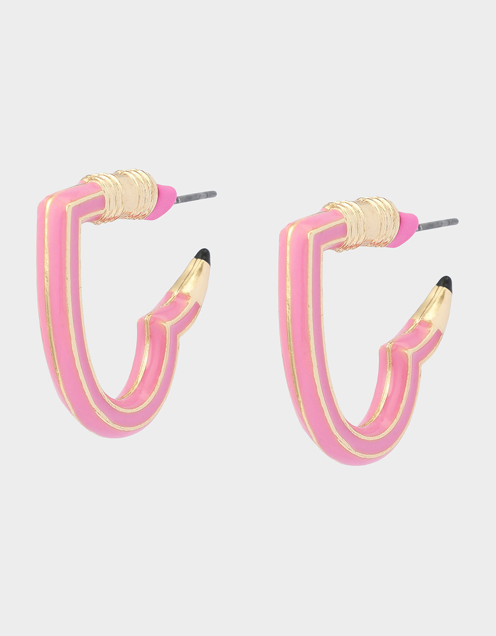 HEART PENCIL HUGGIE EARRING PINK - JEWELRY - Betsey Johnson