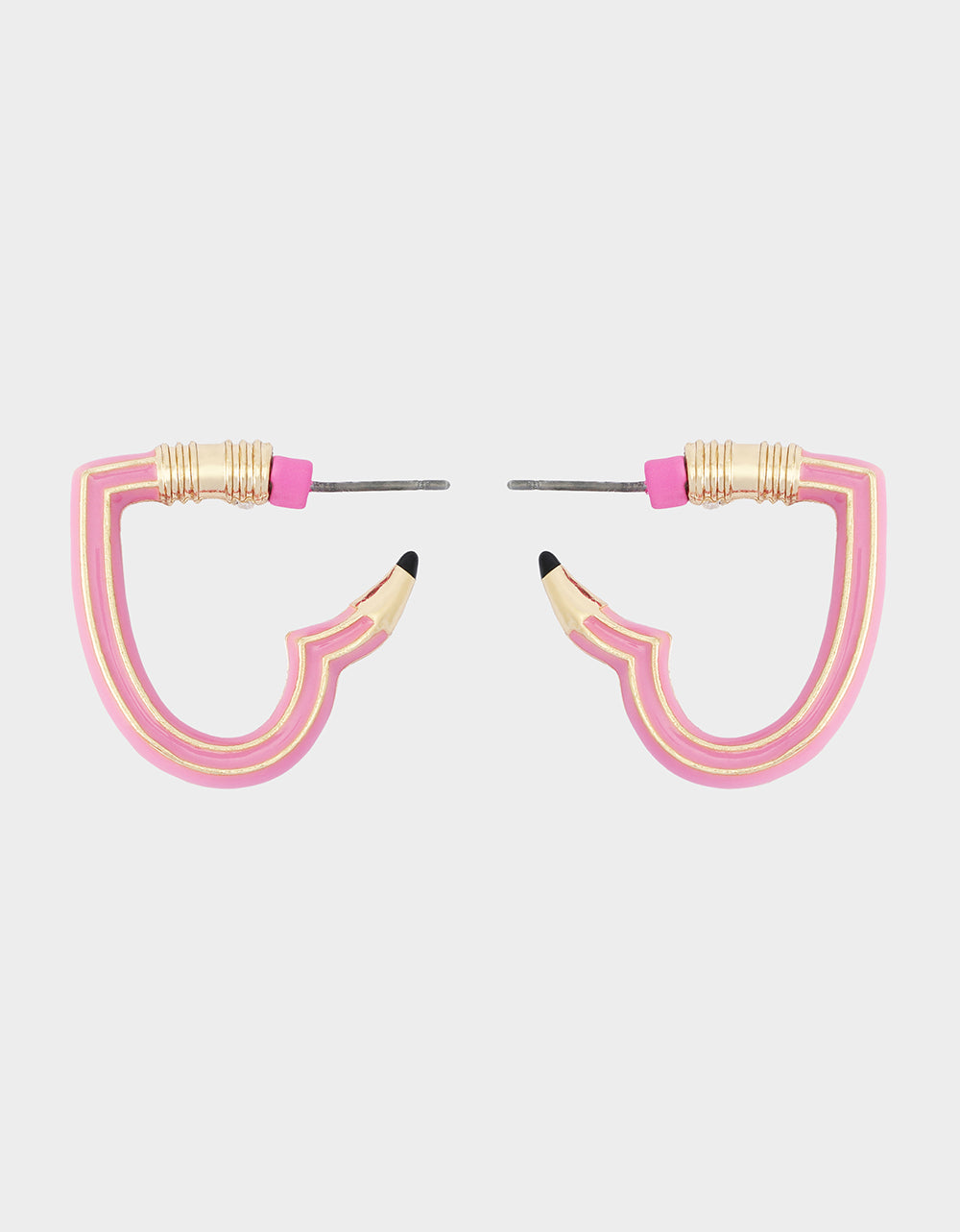 HEART PENCIL HUGGIE EARRING PINK - JEWELRY - Betsey Johnson - view 4