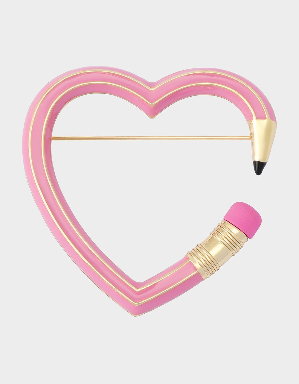 HEART PENCIL BROOCH PINK - JEWELRY - Betsey Johnson