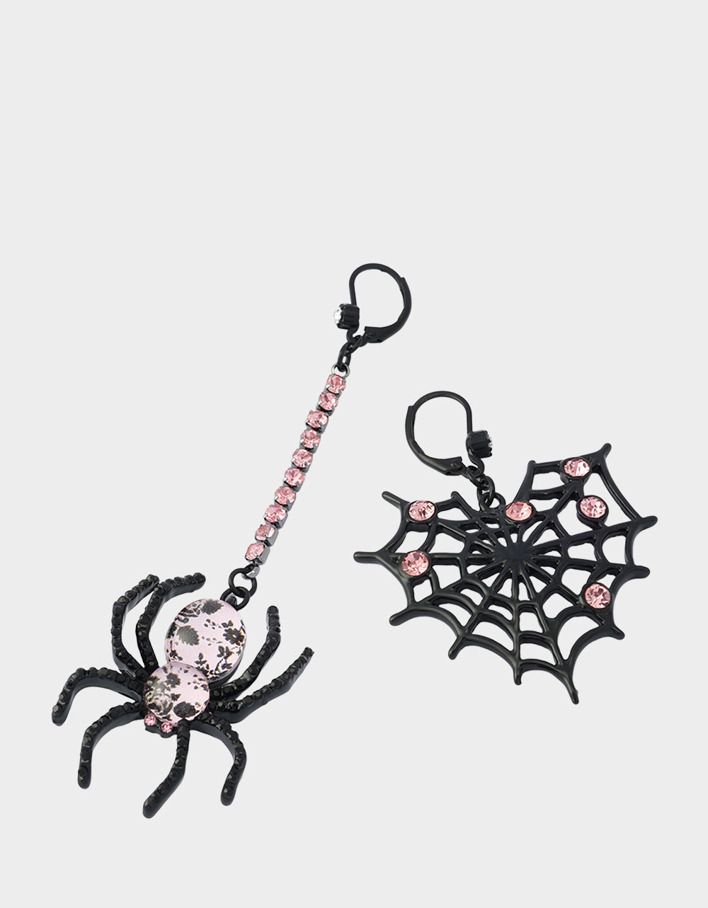 MISMATCH SPIDER WEB LEVERBACK EARRING BLACK - view 3
