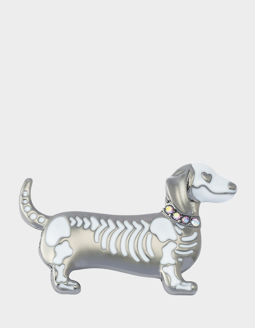 SKELETON DACHSHUND BROOCH BLACK