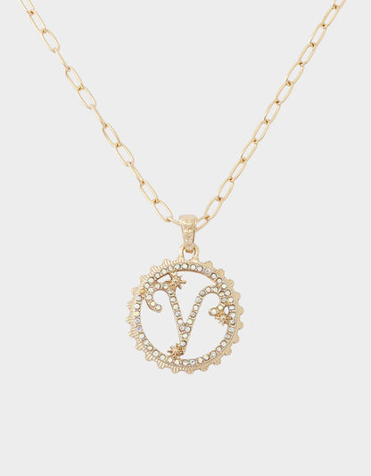 ARIES CHARM PENDANT LIGHT BLUE - JEWELRY - Betsey Johnson