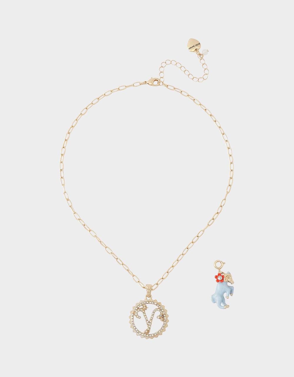 ARIES CHARM PENDANT LIGHT BLUE - JEWELRY - Betsey Johnson - view 5