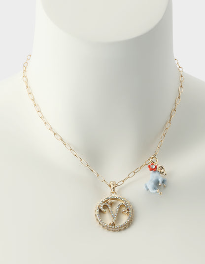 ARIES CHARM PENDANT LIGHT BLUE - JEWELRY - Betsey Johnson