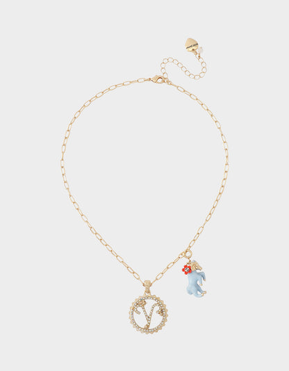 ARIES CHARM PENDANT LIGHT BLUE - JEWELRY - Betsey Johnson
