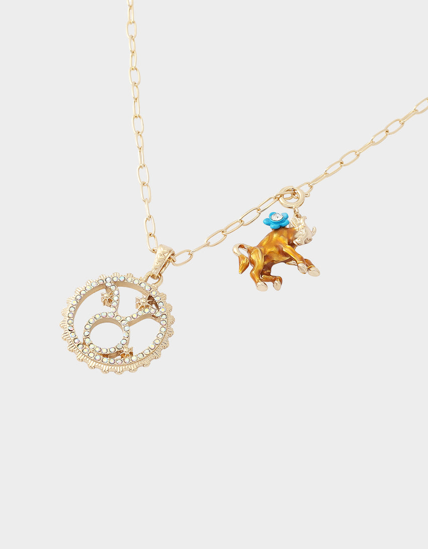 TAURUS CHARM PENDANT BROWN - JEWELRY - Betsey Johnson