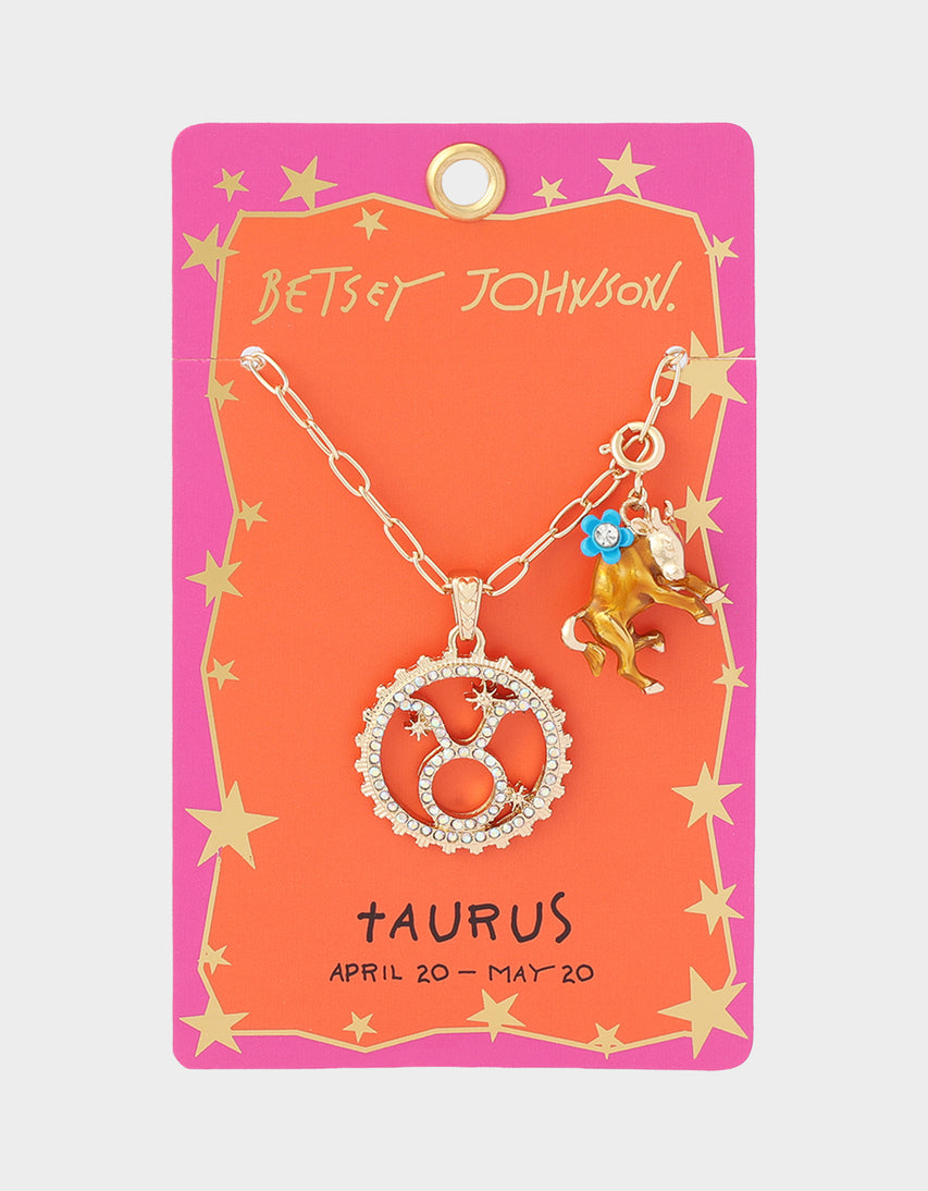 TAURUS CHARM PENDANT BROWN - JEWELRY - Betsey Johnson