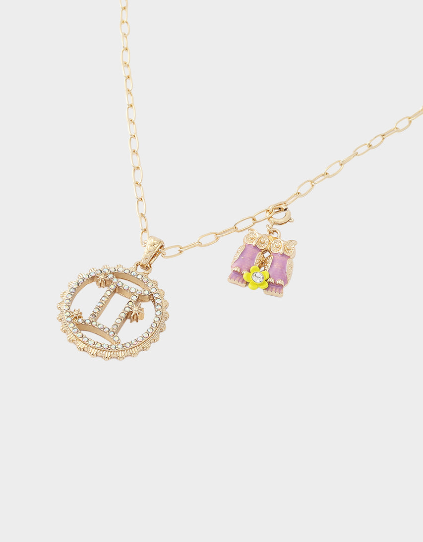 GEMINI CHARM PENDANT LIGHT PINK - JEWELRY - Betsey Johnson