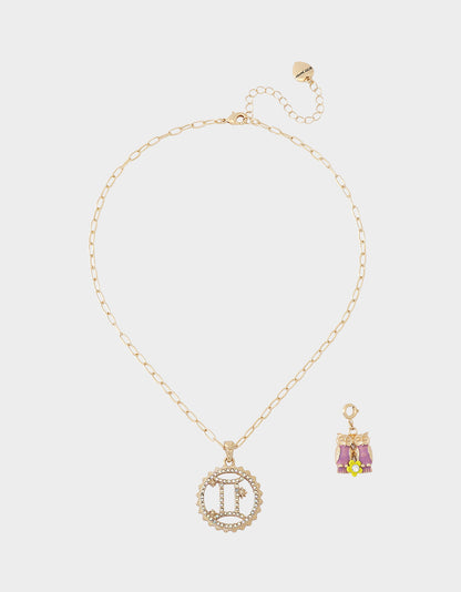 GEMINI CHARM PENDANT LIGHT PINK - JEWELRY - Betsey Johnson