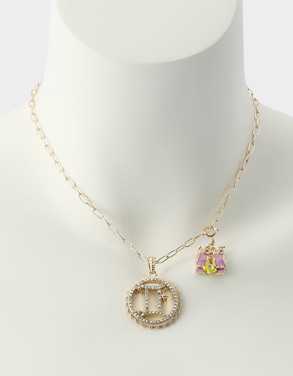 GEMINI CHARM PENDANT LIGHT PINK - JEWELRY - Betsey Johnson - view 7