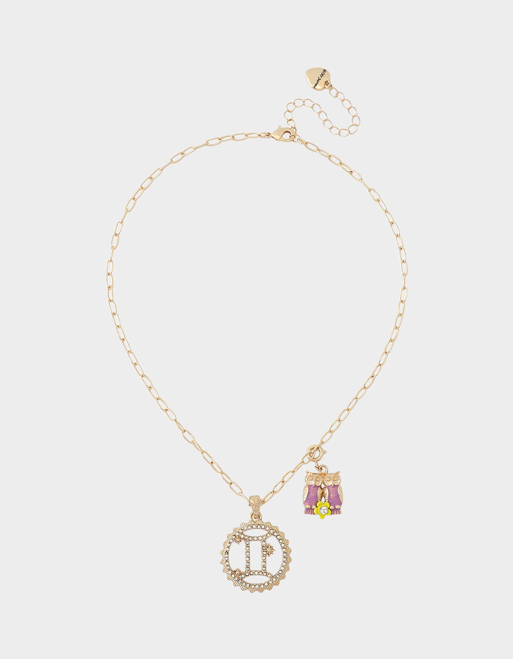 GEMINI CHARM PENDANT LIGHT PINK - JEWELRY - Betsey Johnson - view 5