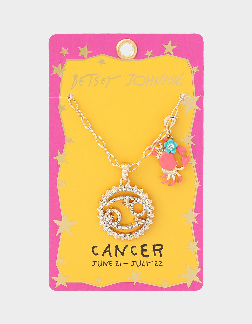 CANCER CHARM PENDANT CORAL - JEWELRY - Betsey Johnson
