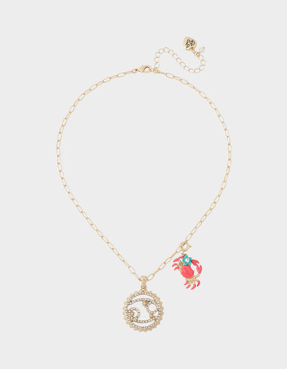 CANCER CHARM PENDANT CORAL - JEWELRY - Betsey Johnson