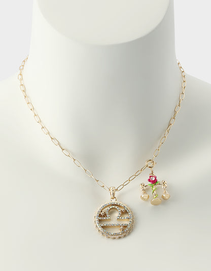 LIBRA CHARM PENDANT FUCHSIA - JEWELRY - Betsey Johnson