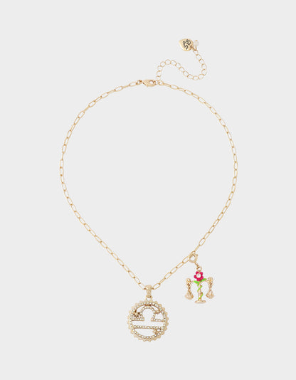 LIBRA CHARM PENDANT FUCHSIA - JEWELRY - Betsey Johnson