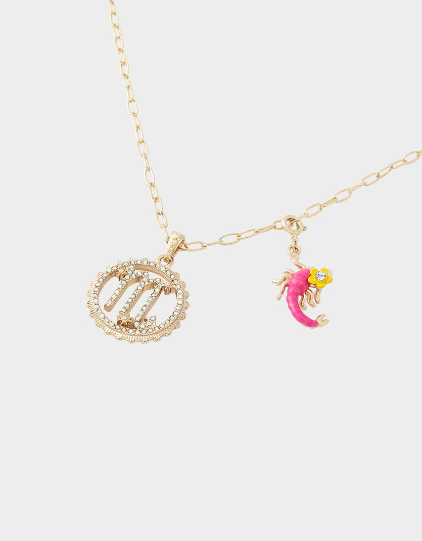 SCORPIO CHARM PENDANT PINK - JEWELRY - Betsey Johnson
